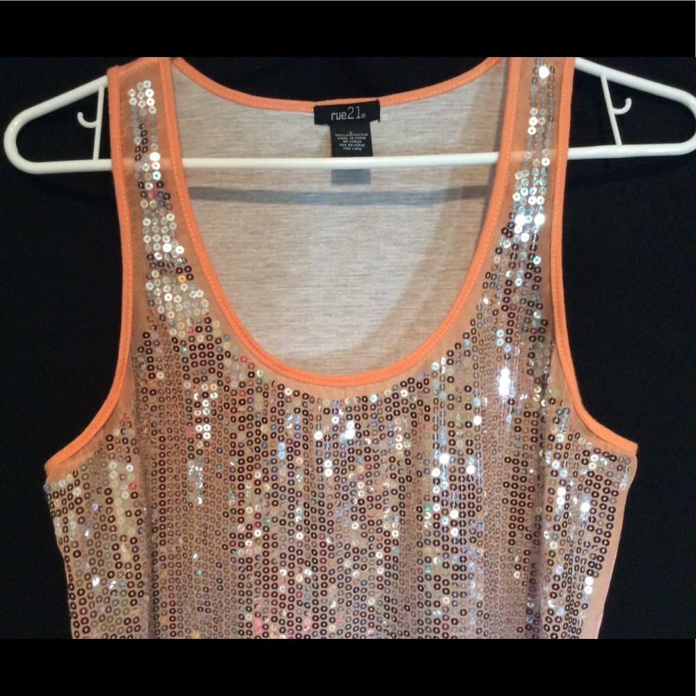 NWOT Rue21 sequin ombré tank💥🔥summer🔥💥 size L